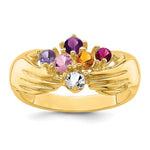 14K 6 Synthetic Stone Family Ring view