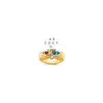 14K 7 Synthetic Stone Family Ring view