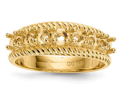 14k Polished 7-Stone Mothers Ring Mounting