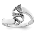 Sterling Silver Rhodium-plated Synthetic Stones & Diamond Couple Ring view 4