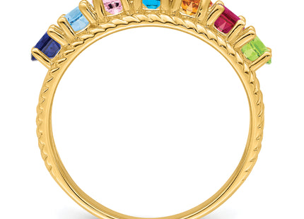 14k Polished 7-Stone Mothers Ring Mounting