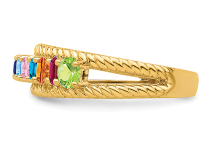 14k Polished 7-Stone Mothers Ring Mounting