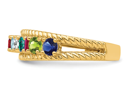 14k Polished 8-Stone Mothers Ring Mounting
