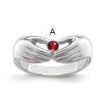 14K White Gold 1 Genuine Stone Family Ring view