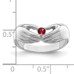 14K White Gold 1 Genuine Stone Family Ring view
