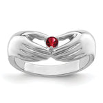 14K White Gold 1 Genuine Stone Family Ring view