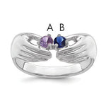 14K White Gold 2 Genuine Stone Family Ring view
