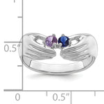 14K White Gold 2 Genuine Stone Family Ring view