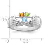14K White Gold 3 Genuine Stone Family Ring view