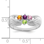 14K White Gold 4 Genuine Stone Family Ring view