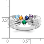 14K White Gold 5 Genuine Stone Family Ring view