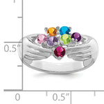 14K White Gold 7 Genuine Stone Family Ring view