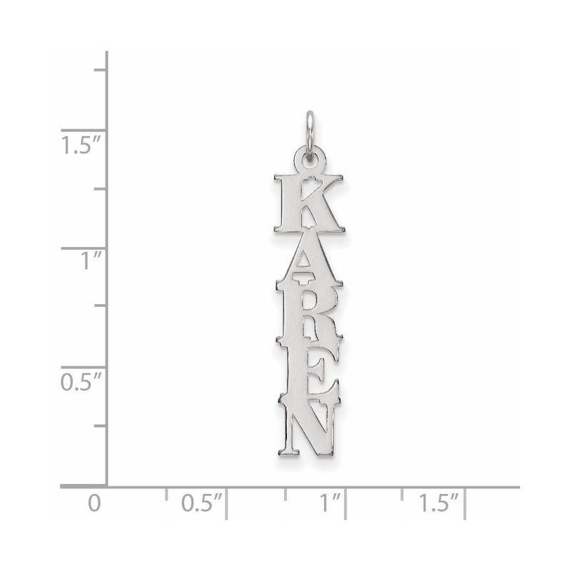 10K white gold name charm, alternate view