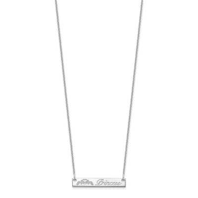 14K White Gold Small Customized Bar Necklace