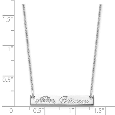 14K White Gold Small Customized Bar Necklace