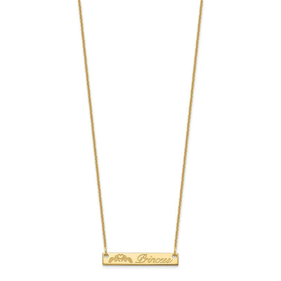 14K Yellow Gold Small Customized Bar Necklace