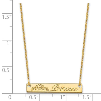 14K Yellow Gold Small Customized Bar Necklace