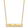 14K Yellow Gold Small Customized Bar Necklace