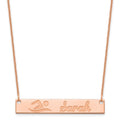 14K Rose Gold Medium Customized Bar Necklace