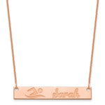 14K Rose Gold Medium Customized Bar Necklace view