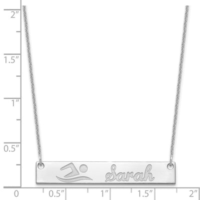 14K White Gold Medium Customized Bar Necklace