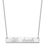 10K White Gold Medium Customized Bar Necklace view