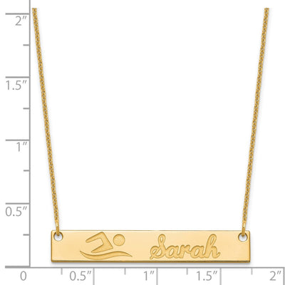 14K Yellow Gold Medium Customized Bar Necklace
