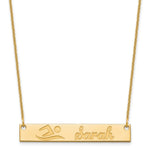 14K Yellow Gold Medium Customized Bar Necklace view