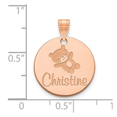 14K Rose Gold Small Customized Round Pendant