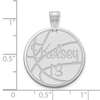 10K White Gold Medium Customized Round Pendant