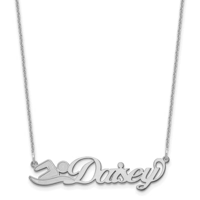 Customized Nameplate Necklace - 10K White Gold