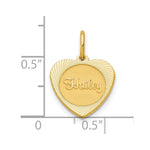 14K Yellow Gold Small Heart Disc Name Charm view