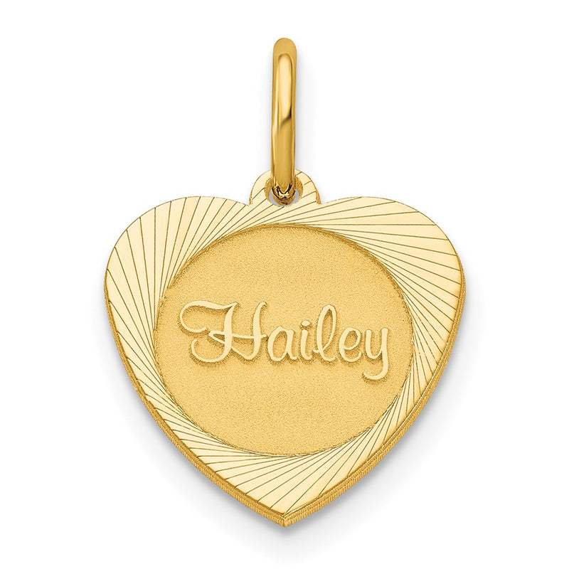 14K yellow gold name charm