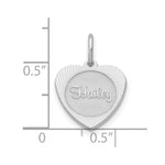 14K White Gold Small Heart Disc Name Charm view