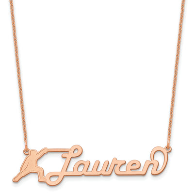 Customized Nameplate Necklace - 14K Rose Gold