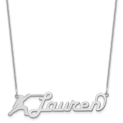 Customized Nameplate Necklace - 10K White Gold