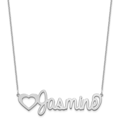 Customized Nameplate Necklace - 14K White Gold