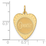 14K Yellow Gold Heart Disc Name Charm view