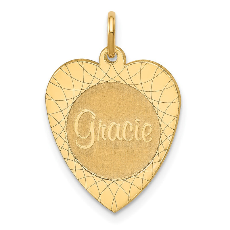 14K yellow gold name charm