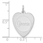 14K White Gold Heart Disc Name Charm view