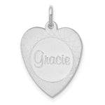 14K White Gold Heart Disc Name Charm view