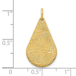 14K Yellow Gold Tear Drop Fingerprint Charm view