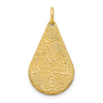 14K Yellow Gold Tear Drop Fingerprint Charm view