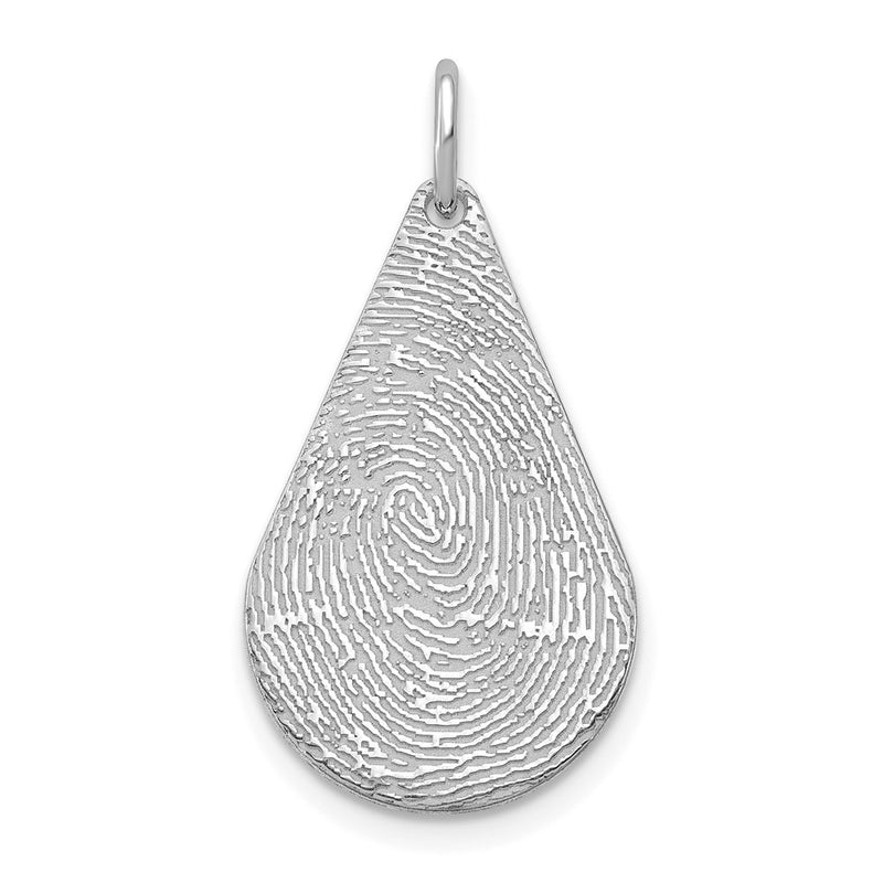 14K white gold fingerprint charm