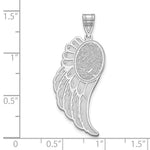 14K White Gold Angel Wing Fingerprint Pendant view