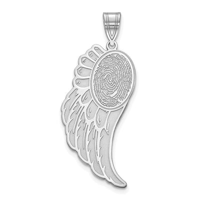 14K white gold fingerprint pendant