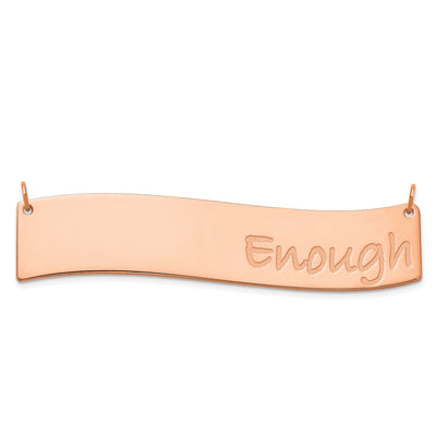 14K Rose Gold Medium BRADLEY HAND Curved Bar Necklace