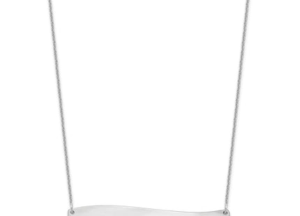 14k White Gold Medium BRADLEY HAND Curved Bar Necklace (Style XNA1072W)