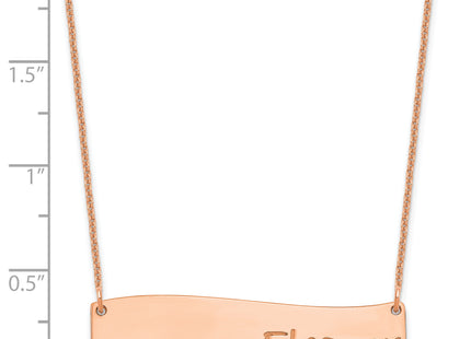 14k Rose Gold Medium BRADLEY HAND Curved Bar Necklace