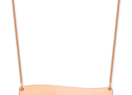 14k Rose Gold Medium BRADLEY HAND Curved Bar Necklace